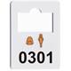 9417864 LMS213 Garderobemerker plast nummerert 301-400 plastmerker med hull til garderobe